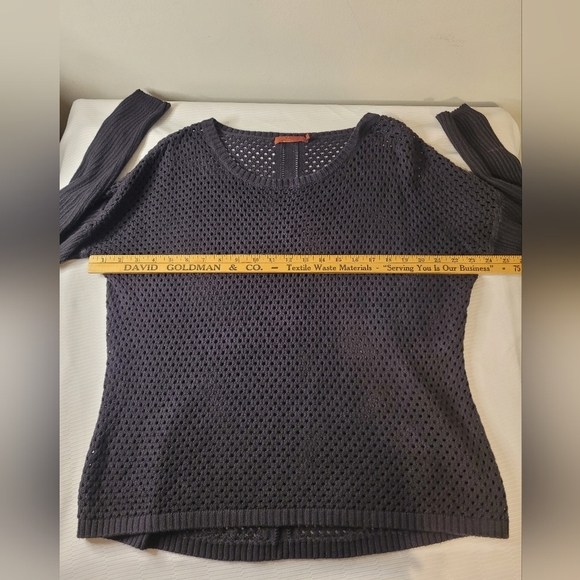 Prana Parker Black Open Knit Long Sleeve Sweater sz L - Picture 4 of 9